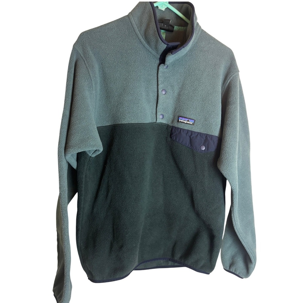 Patagonia Synchilla Snap-T Fleece Pullover Green Two Tone Men's Medium